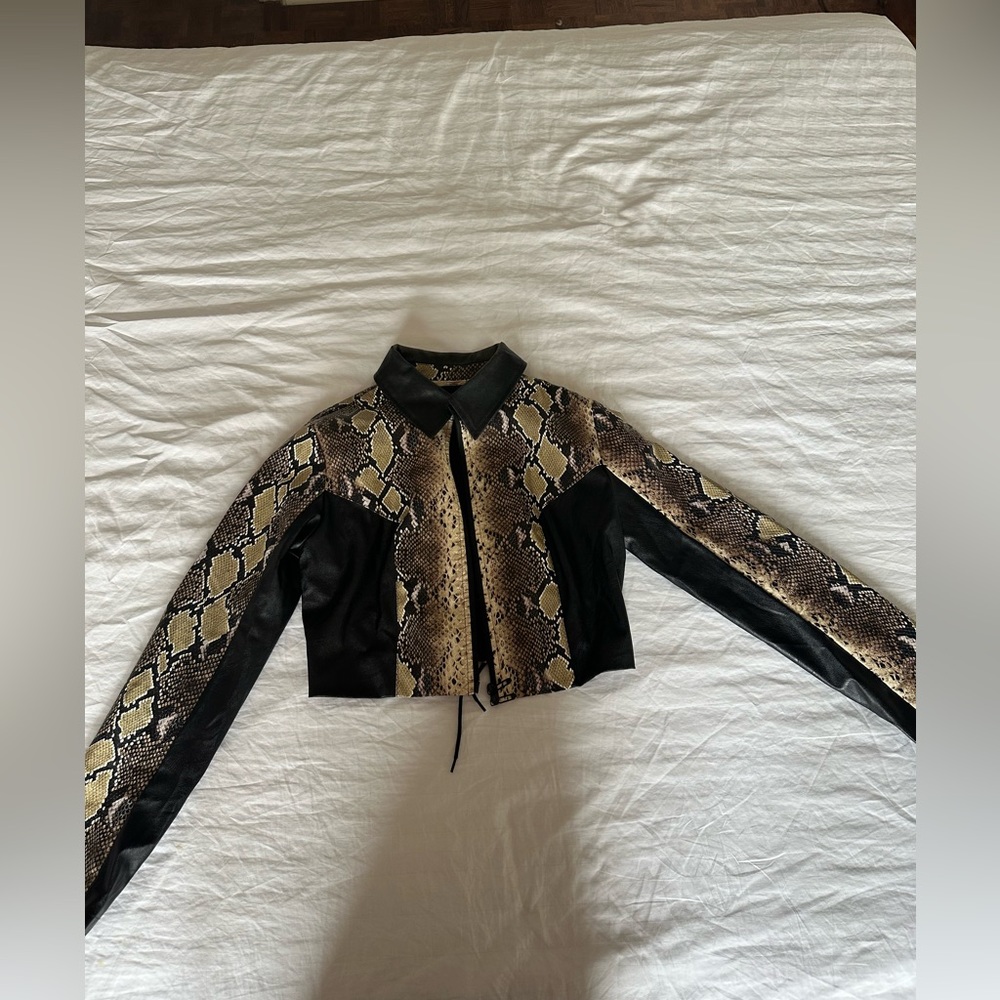 Snake skin leather jacket